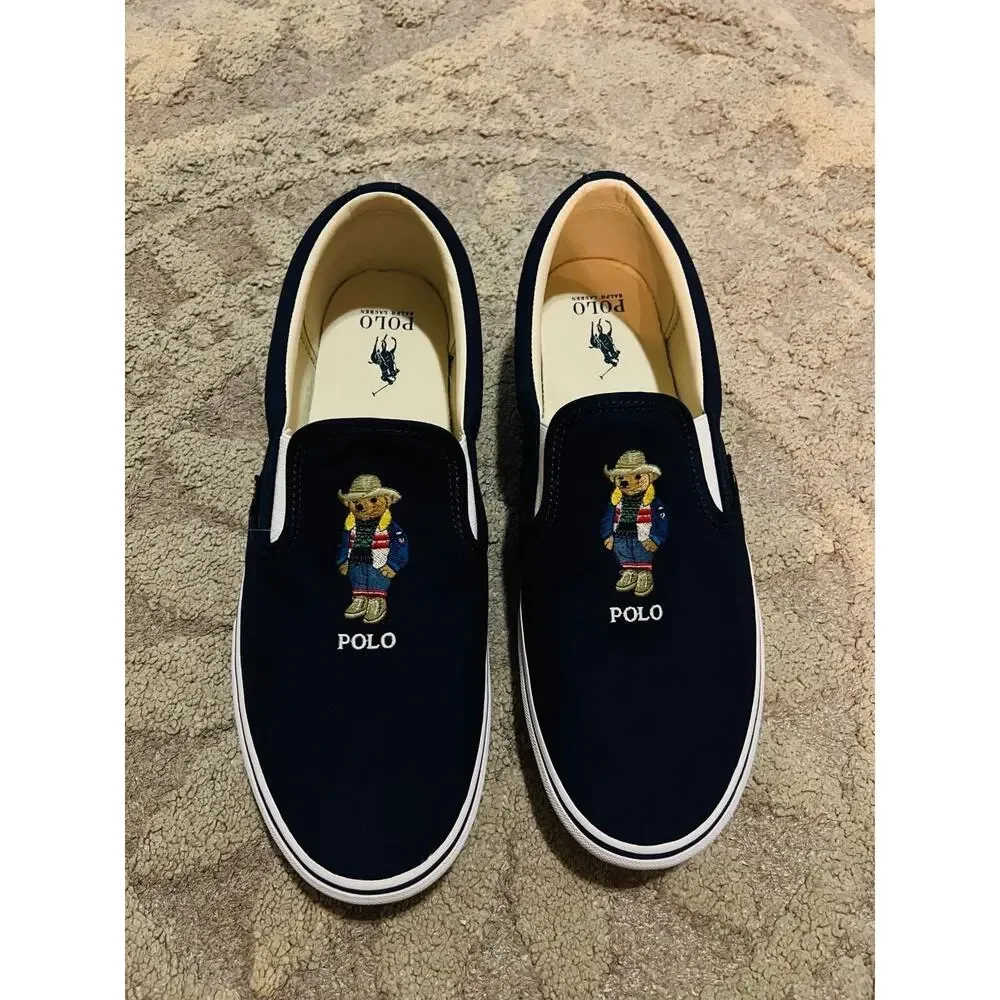 NEW❤️POLO RALPH LAUREN Men's Keaton Polo Bear Slip-On Sneaker shoes sz14